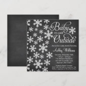 Baby Het is koud buiten krijtbord Baby shower Kaart (Voorkant / Achterkant)