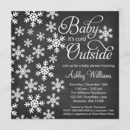 Baby Het is koud buiten krijtbord Baby shower Kaart