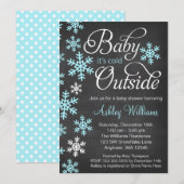 Baby Het is koud buiten krijtbord blauw Baby showe Kaart (Voorkant / Achterkant)