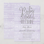 Baby Het is koud buiten lavender Baby shower Kaart (Voorkant / Achterkant)