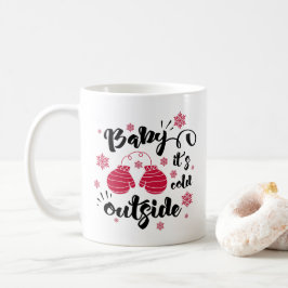 Baby het is koud buiten leuke handschoenen winter koffiemok