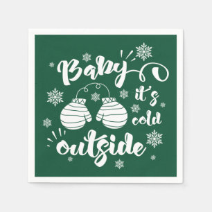 Baby het is koud buiten leuke handschoenen winter servetten