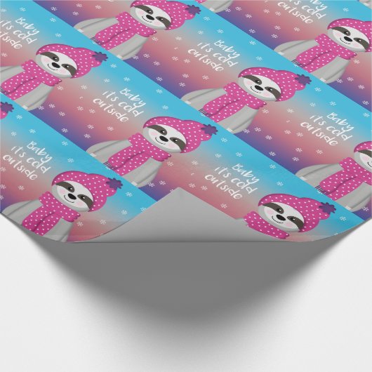 Baby Het is koud buiten luiaard Cadeaupapier (Hoek)