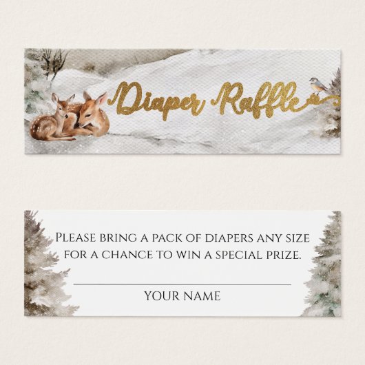 Baby het is koud buiten Luier Raffle Baby shower Mini Visitekaartjes (Voorkant /achterkant)