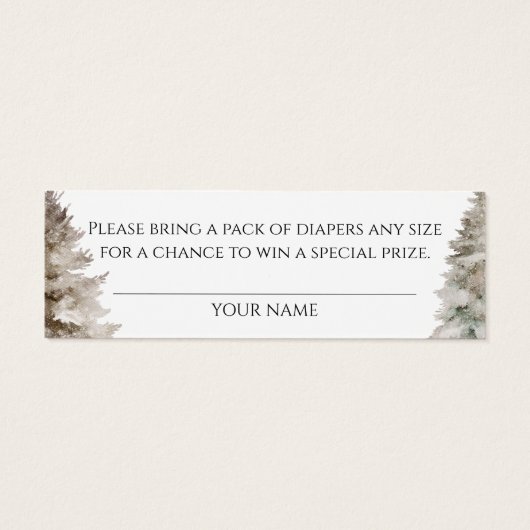 Baby het is koud buiten Luier Raffle Baby shower Mini Visitekaartjes (Achterkant)