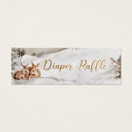Baby het is koud buiten Luier Raffle Baby shower Mini Visitekaartjes (Voorkant)
