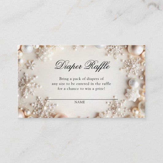 Baby Het is koud buiten Luier Raffle Tickets Informatiekaartje (Voorkant)