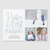 Baby Het is koud buiten Magnetic Holiday fotokaart (Voorkant)