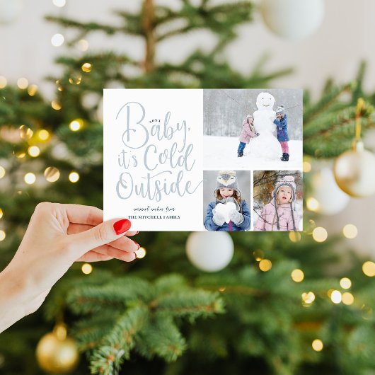 Baby Het is koud buiten Magnetic Holiday fotokaart