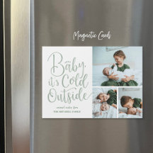 Baby Het is koud buiten Magnetic Holiday fotokaart