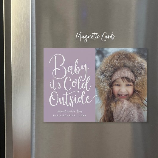 Baby Het is koud buiten Magnetic Holiday fotokaart