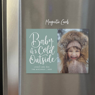 Baby Het is koud buiten Magnetic Holiday fotokaart