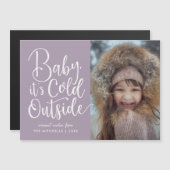 Baby Het is koud buiten Magnetic Holiday fotokaart (Voorkant / Achterkant)