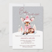 Baby Het is koud buiten meisje baby herten baby sh Kaart (Voorkant)