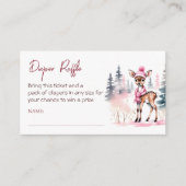 Baby Het is koud buiten meisje baby hertenluier Ra Informatiekaartje (Voorkant)