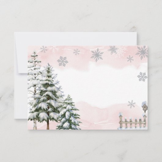 Baby het is koud buiten meisje Baby shower Bedankkaart (Achterkant)