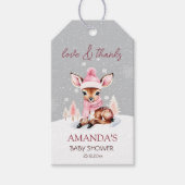 Baby Het is koud buiten meisje herten baby shower  Cadeaulabel (Voorkant)