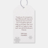 Baby Het is koud buiten meisje herten baby shower  Cadeaulabel (Achterkant)