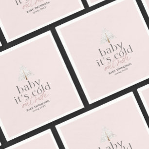 Baby Het is koud buiten meisje roze Baby shower Servet
