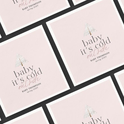 Baby Het is koud buiten meisje roze Baby shower Servet