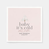 Baby Het is koud buiten meisje roze Baby shower Servet (Voorkant)