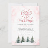 Baby het is koud buiten meisje winter Baby shower Kaart (Voorkant)