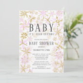 Baby Het is koud buiten meisjes Baby shower Kaart (Staand voorkant)
