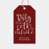Baby Het is koud buiten mooie kerstvakantie Cadeaulabel (Voorkant)