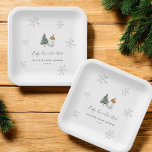 Baby Het is koud buiten Mountain Winter Baby showe Papieren Bordje<br><div class="desc">Baby Het is koud buiten Mountain Winter Baby shower papier Borden</div>
