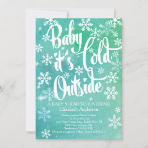 Baby Het is koud buiten neutraal winterBaby shower Kaart