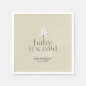 Baby Het is koud buiten Neutral Green Baby shower Servet (Voorkant)