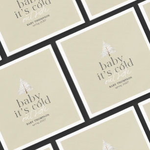 Baby Het is koud buiten Neutral Green Baby shower Servet