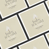 Baby Het is koud buiten Neutral Green Baby shower Servet