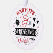 Baby het is koud buiten ornament kaart (Links)