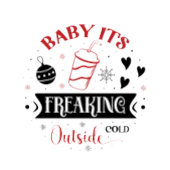 Baby het is koud buiten ornament kaart