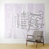 Baby Het is koud buiten Paarse Baby shower achterg Wandkleed (In Situ (horizontaal))