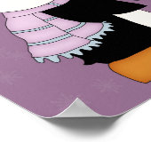 Baby Het is koud buiten Paarse en blauwe pinguïns Poster (Hoek)