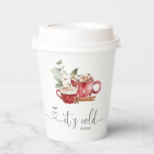 Baby het is koud buiten papieren bekers (Voorkant)