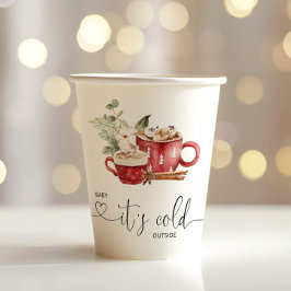 Baby het is koud buiten papieren bekers