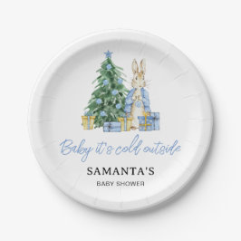 Baby het is koud buiten papieren bordje