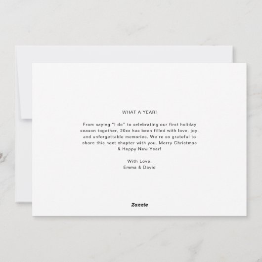 Baby Het is koud buiten Pas getrouwd eerste kerstd Feestdagenkaart (Achterkant)