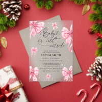 Baby Het is koud buiten Pink Bow Baby shower