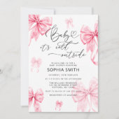 Baby Het is koud buiten Pink Bow Baby shower Kaart (Voorkant)