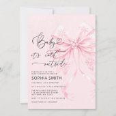 Baby het is koud buiten Pink Bow Baby shower Kaart (Voorkant)
