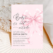 Baby het is koud buiten Pink Bow Baby shower Kaart