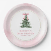 Baby Het is koud buiten Pink Bow Baby shower Papieren Bordje (Voorkant)