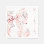 Baby Het is koud buiten Pink Bow Baby shower Servet (Voorkant)