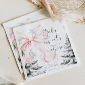 Baby Het is koud buiten Pink Bow Baby shower Servet