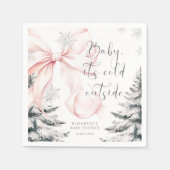 Baby Het is koud buiten Pink Bow Baby shower Servet (Voorkant)