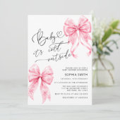 Baby Het is koud buiten Pink Bows Girl Baby shower Kaart (Staand voorkant)